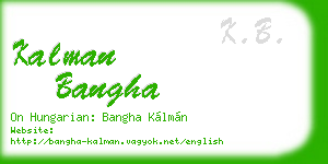 kalman bangha business card